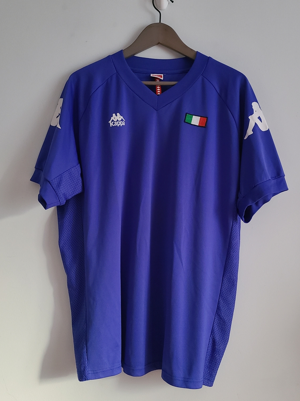 Kappa Men's Royal Blue Short Sleeve Jersey with Italian Flag Patch Size XXL